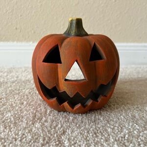 Halloween Jack-O-Lantern Tea Light Ceramic Decor